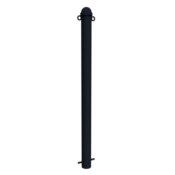 Dekorativ puller | Serie 477B | � 76 mm | fastmonteret, til indst�bning i beton med jordanker, total l�ngde ca. 1300 mm | uden l�s | med 2 �jer